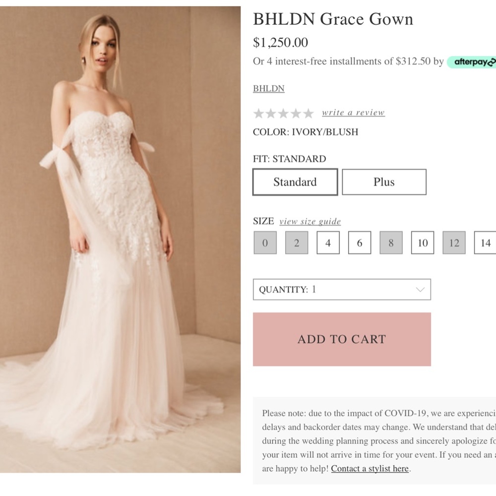 "Grace" BHLDN Wedding Gown